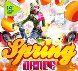 酒吧迪吧海报模板：Spring Dance Special Flyer